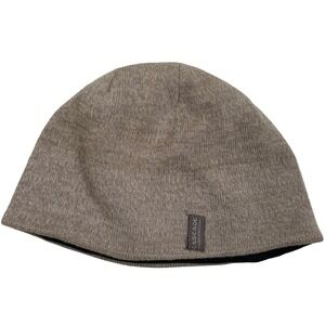 Cascade Mountain Tech Merino Wool Beanie Men OS Tan Knit Winter Hat Fleece Lined